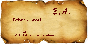 Bobrik Axel névjegykártya